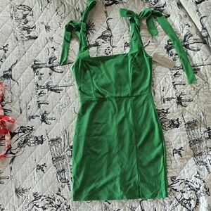Lizard Thicket Emerald Bow Strap Mini Dress